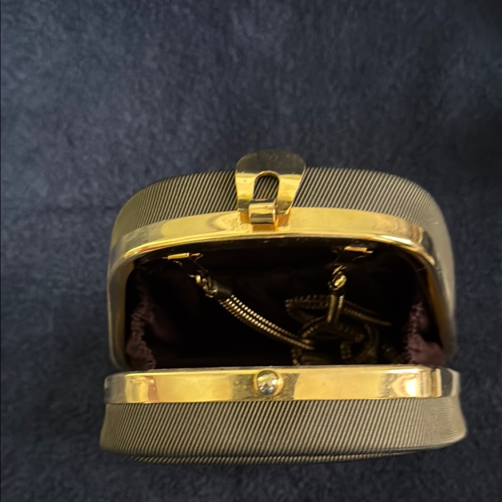 Stylish Gold and  khaki Clutch